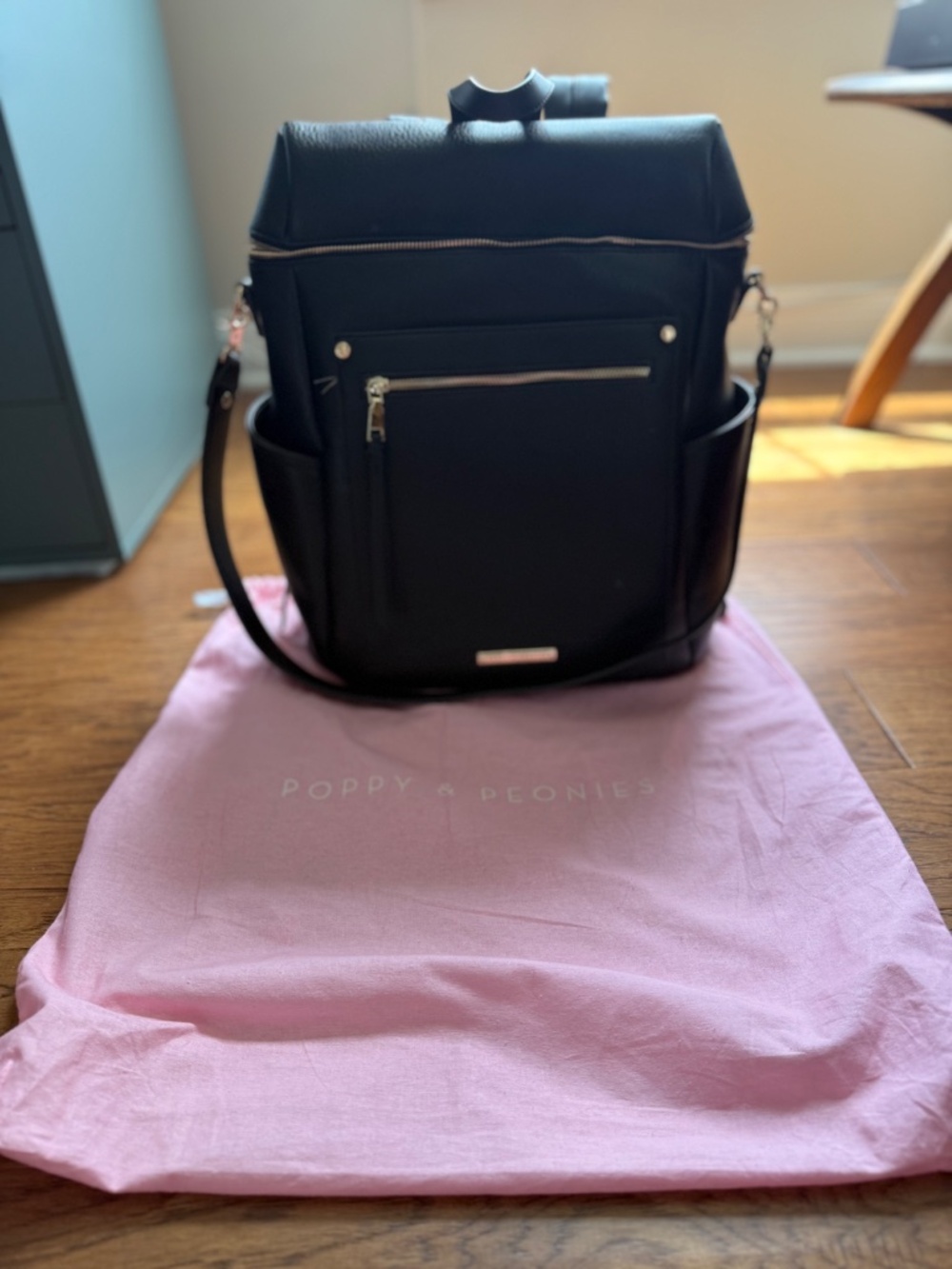 Poppy & Peonies Commuter Backpack Black - Picture 8 of 8